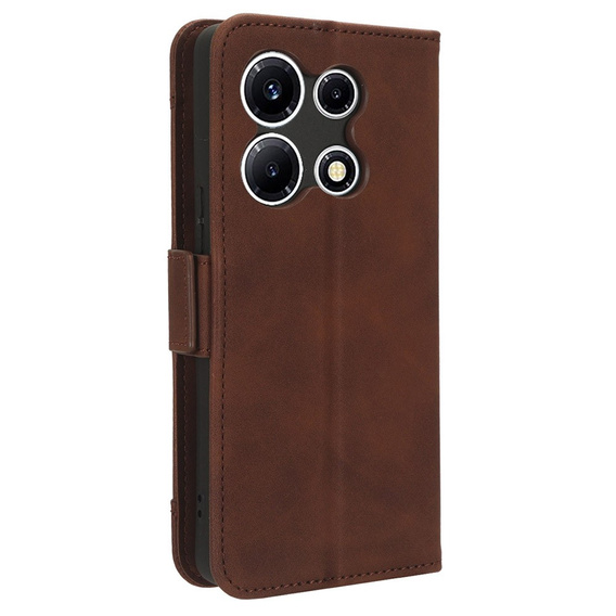 Etui z klapką do Infinix Note 30 VIP, Card Slot, brązowe