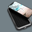 Etui Love Mei do iPhone 13 Mini, pancerne ze szkłem, srebrne