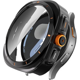 2w1 Etui + Szkło Hartowane do Samsung Galaxy Watch 7 40mm, Czarne