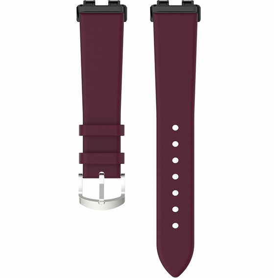 Pasek Skórzany do Huawei Band 8 / Huawei Band 9 / Huawei Band 10, Bordowy
