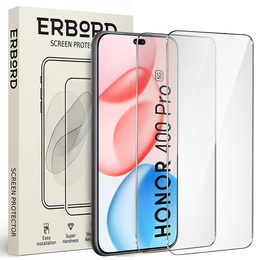 2x Szkło Hartowane do Honor 400 Pro 5G, ERBORD 9H Hard Glass, szybka