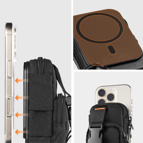 Organizer magnetyczny SPIGEN Snap Zip MagSafe Pouch - Black