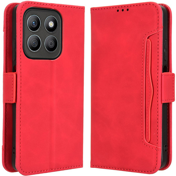 Etui z klapką do Motorola Moto G86 Power 5G, Card Slot, czerwone