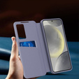 Etui z klapką do Samsung Galaxy A55 5G – fioletowe, Smart View Wallet z kieszenią na kartę