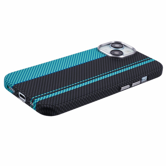 Etui do iPhone 13, Carbon Fiber MagSafe, czarne / niebieskie