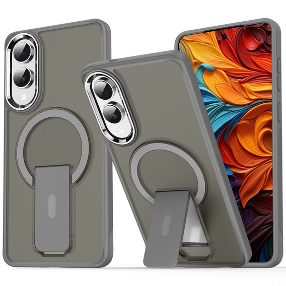 Etui do Samsung Galaxy S25 Edge, Kickstand Matt Case, do MagSafe, tytanowa szarość