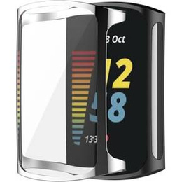 2w1 Etui z Osłoną na ekran do Fitbit Charge 5, Srebrny