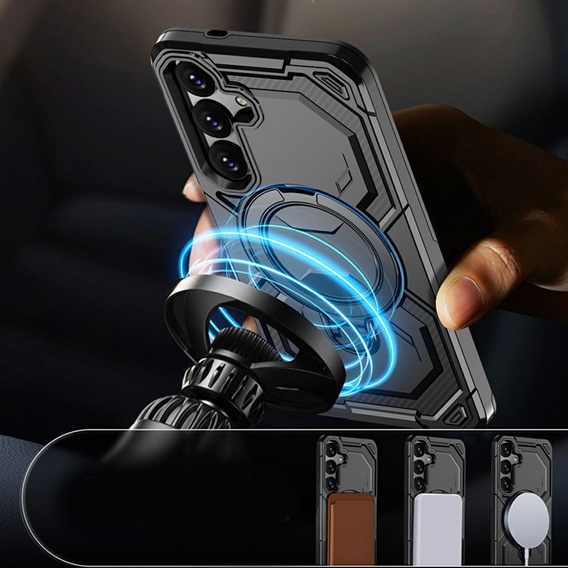 Etui magnetyczne do Samsung Galaxy A57 5G z podstawką, czarne