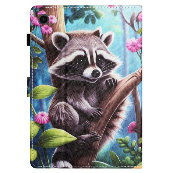 Etui do Lenovo Tab M10 Plus TB-X606F, z klapką, raccoon