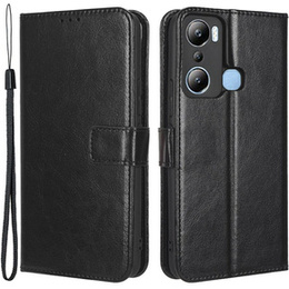 Etui z klapką do Infinix Hot 20i, Crazy Horse Wallet, czarne