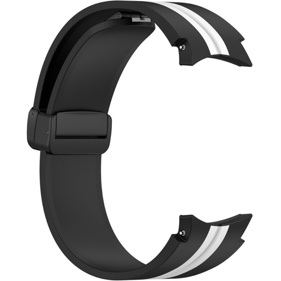 Pasek Silikonowy do Samsung Galaxy Watch 4/5/6/7/FE 40/42/43/44/45/46/47mm, Czarny / Biały