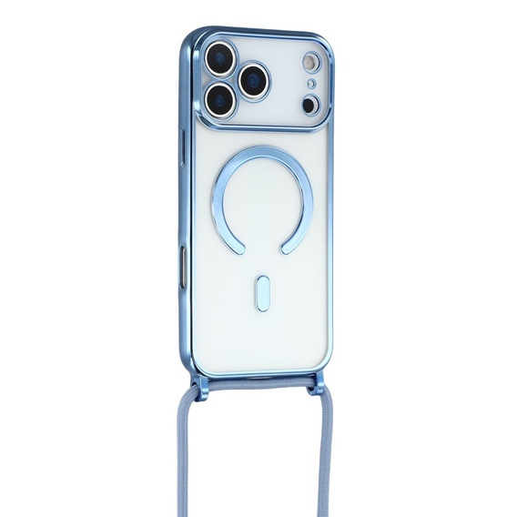 Etui do iPhone 17 Pro, Electro MagSafe, niebieskie + Smycz