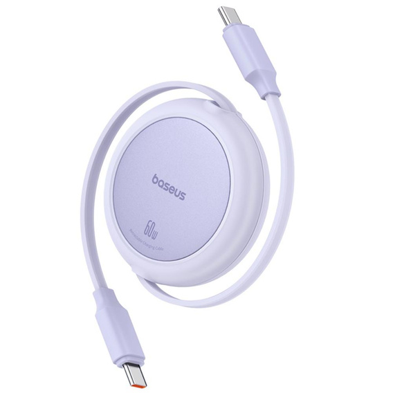 Baseus Free2Pull Mini – zwijany kabel USB‑C 60 W 1 m - fioletowy