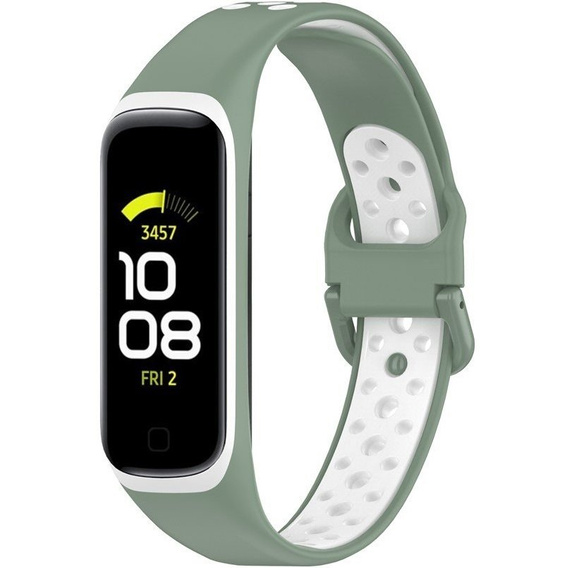 Pasek Silikonowy do Samsung Galaxy Fit 2 SM-R220, Zielony / Biały