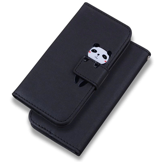 Etui Wallet do Motorola Moto E20/E30/E40, Panda, Black