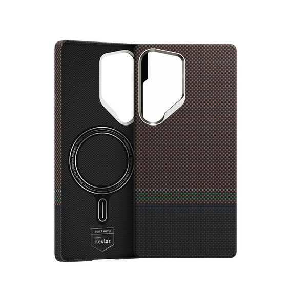 Etui Benks Kevlar do MagSafe Armor Air Prestige 600D YA42 do Samsung Galaxy S25 Ultra – brązowe