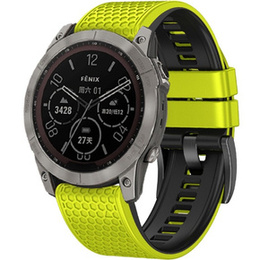 Pasek Silikonowy do Garmin Fenix 5X/6X/6X Pro/7X 26mm, Limonkowy / Czarny