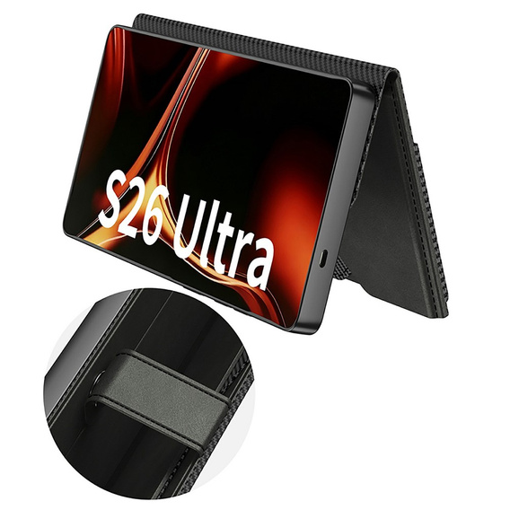Etui z klapką do Samsung Galaxy S26 Ultra, GKK Card Slot Wallet, czarne