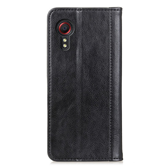 Etui do Samsung Galaxy Xcover 7, Wallet Litchi Leather, czarne