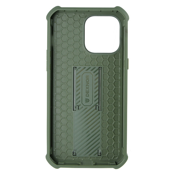 Etui pancerne do iPhone 14 Pro Max, Dexnor Full Body, zielone