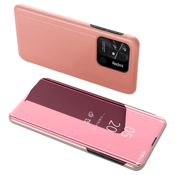 Etui do Xiaomi Redmi 10C, Clear View, różowe rose gold