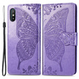 Etui z klapką do Xiaomi Redmi 9A, Butterfly, fioletowe