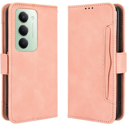 Etui z klapką do Xiaomi Redmi 15 5G / 4G, Card Slot, różowe