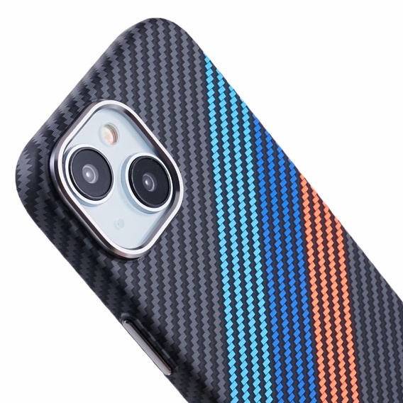 Etui do iPhone 14, Carbon Fiber MagSafe, granatowe