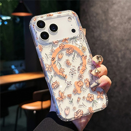 Etui do iPhone 17 Pro Max, Laser Flower, do MagSafe, Tulip