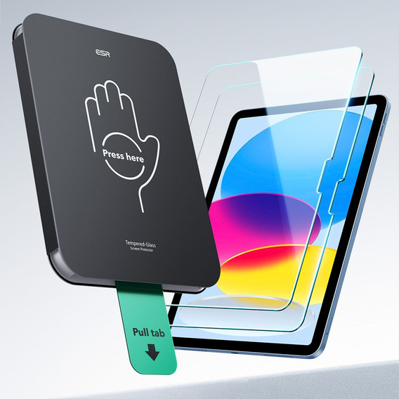 Szkło Hartowane ESR do iPad 11" 2025 A16 (11 gen.) / iPad 10.9" 2022 (10 gen.), z ramką do montażu (2 sztuki)