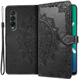 Etui z klapką do Samsung Galaxy Z Fold 4 5G, Mandala, czarne