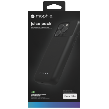 Etui z baterią Mophie do iPhone 15 Pro, Juice Pack, Powerbank 2400mAh, Czarne