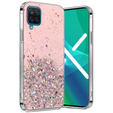 Etui do Samsung Galaxy A12 / M12 / A12 2021, Glittery, różowe