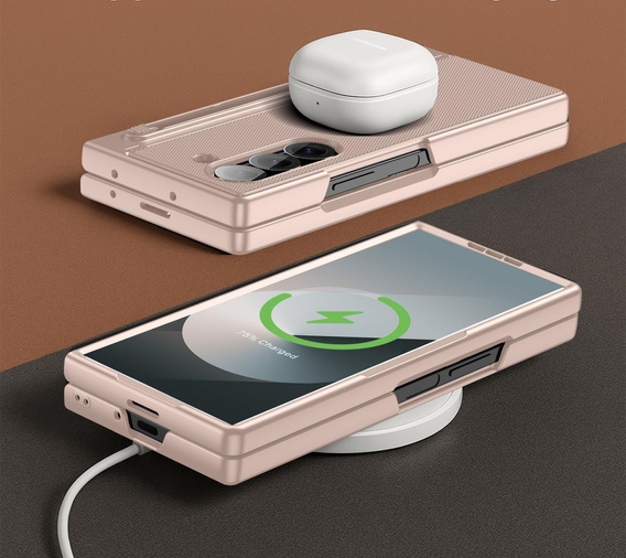 Etui do Samsung Galaxy Z Fold7 5G ze szkłem, z miejscem na rysik – złote