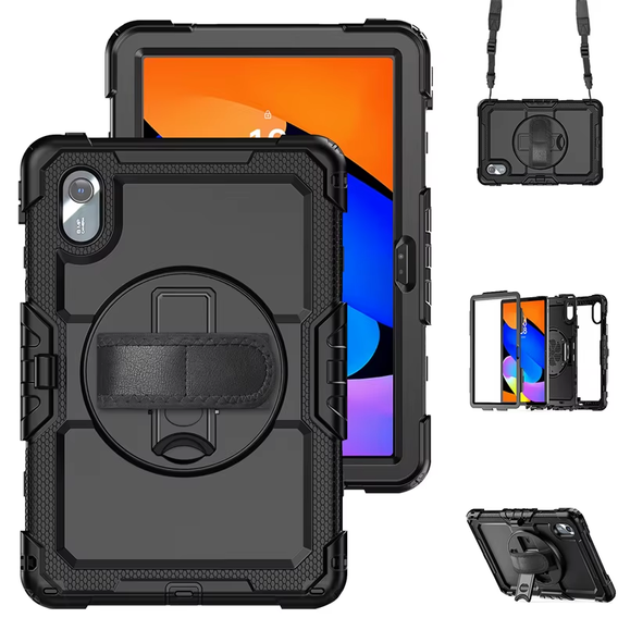 Etui pancerne do Lenovo Idea Tab 11" 2025 TB336FU TB336ZU, ochronne 360 z miejscem na rysik, czarne
