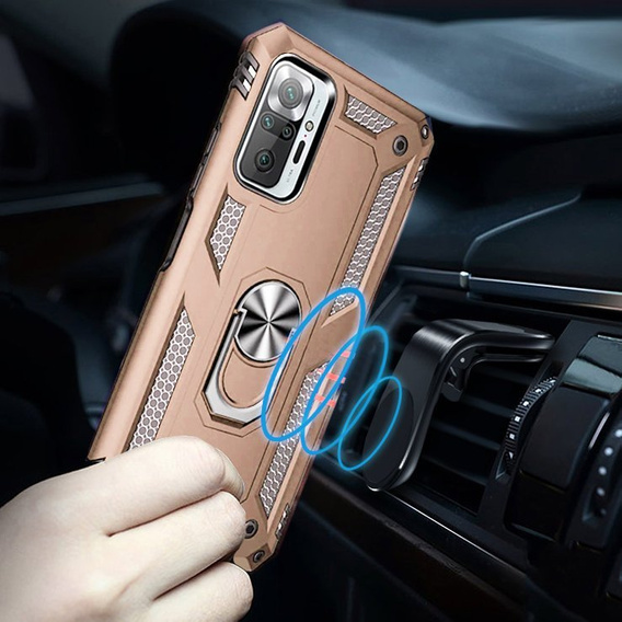 Etui pancerne do Xiaomi Redmi Note 10 Pro, Nox Case Ring, złote