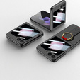 Etui GKK do Samsung Galaxy Z Flip7 FE / Z Flip6, Ring Holder, z paskiem, czarne