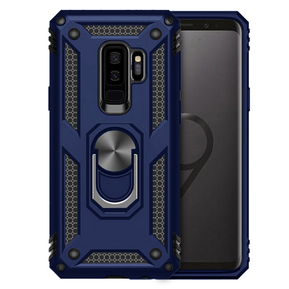 Etui pancerne do Samsung Galaxy S9+ Plus, Nox Case Ring, niebieskie