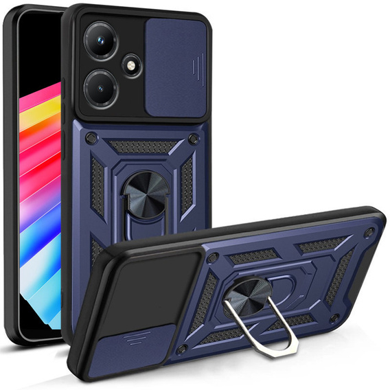 Etui pancerne do Infinix Hot 30i, CamShield Slide, niebieskie