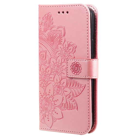 Etui z klapką do Samsung Galaxy A14 4G/5G, Mandala, różowe rose gold