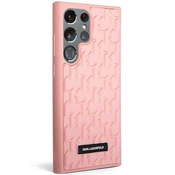 Etui Karl Lagerfeld do Samsung Galaxy S23 Ultra, Saffiano Mono Metal, różowe