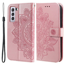 Etui z klapką do Samsung Galaxy S21 FE, Mandala, różowe rose gold
