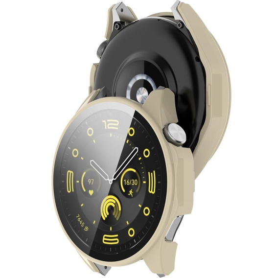 2w1 Etui + Szkło Hartowane do Huawei Watch GT 4 46mm, Beżowe