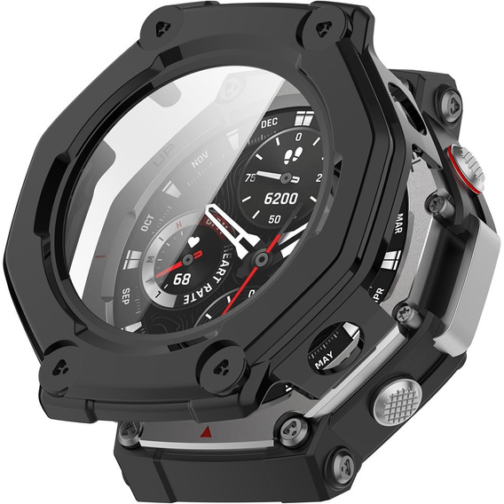 2w1 Etui + Szkło hartowane do Amazfit T-Rex 3, czarne