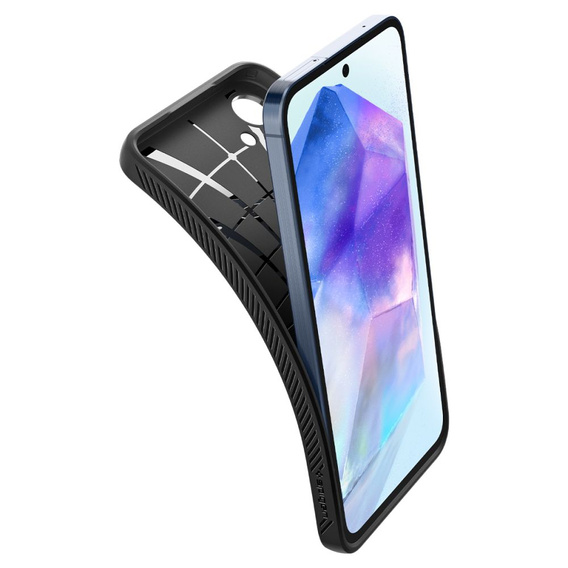 Etui Spigen do Samsung Galaxy A55 5G, Liquid Air, czarne + Szkło