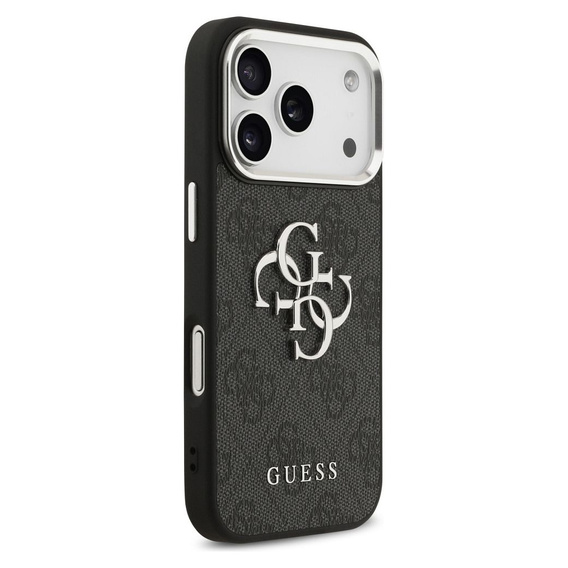 Etui GUESS do iPhone 17 Pro Max, 4G Big Metal Logo, czarne / srebrne