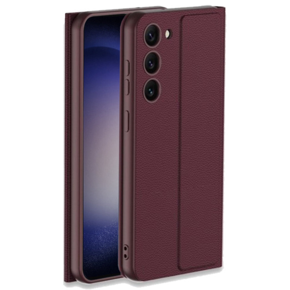 Etui z klapką do Samsung Galaxy S23 Plus, GKK Leather, bordowe