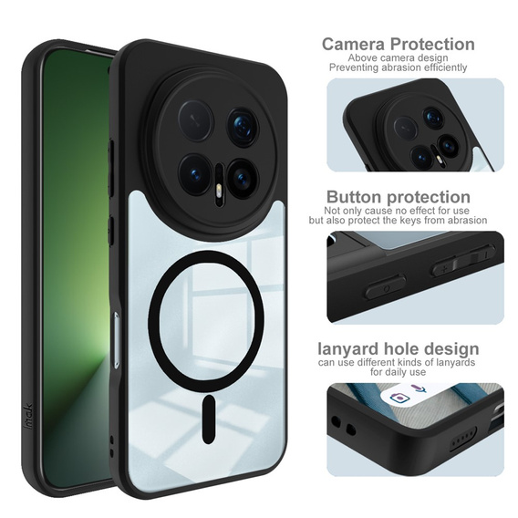 Etui IMAK do Honor Magic 8 Pro, UX-9A Series, przezroczyste / czarne
