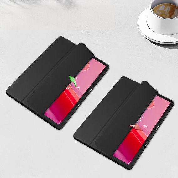 Etui z przezroczystym akrylowym tyłem i miejscem na rysik do Lenovo Tab M11 – czarne