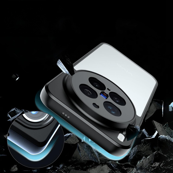 Etui do Vivo X300 Pro, Fusion Hybrid, przezroczyste z czarną ramką